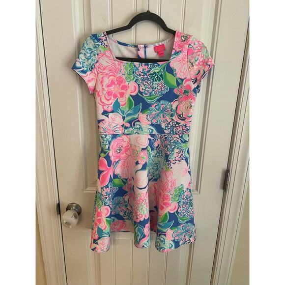 NWOT Lilly Pulitzer Girl’s Peony For‎ Your Thoughts Arya Floral Dress Size 16 - Picture 1 of 5